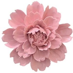 ALYCASO Peony Ceramic Flower Wall Décor Artificial 3D Flower Wall Art